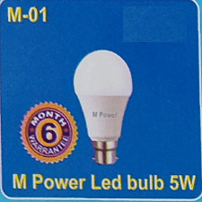 M Power Led Bulb 5w -Warranty- 6M- M-01