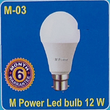 M Power Led Bulb 12w -Warranty- 6M- M-03