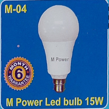 M Power Led Bulb 15w -Warranty- 6M- M-04