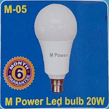 M Power Led Bulb 20w -Warranty- 6M- M-05