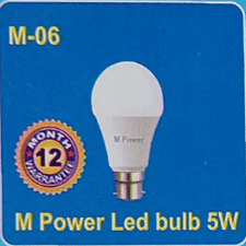 M Power Led Bulb 5w -Warranty- 12M- M-06