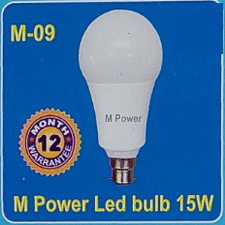 M Power Led Bulb 15w -Warranty- 12M- M-09