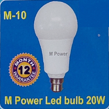 M Power Led Bulb 20w -Warranty- 12M- M-10