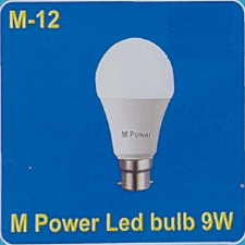 M Power Led Bulb 9w -P-Warranty- 6M- M-12