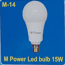 M Power Led Bulb 15w -P-Warranty- 6M- M-14