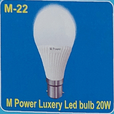 M Power Luxery Led Bulb 20w -P-Warranty- 6M-M-22